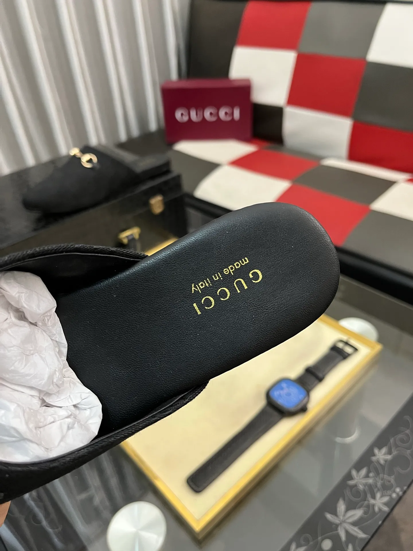 Men's shoes 💰480⌚️⌚️[Gucci] 2024 new season half-slip men's shoes, made of Italian imported first-layer frosted cowhide➕sheepskin lining, original hardware buckle, original combination wear-resistant outsole, real shot 🎬 Very comfortable on the feet, size 36-44